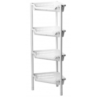 Полка угловая ЕВРО 4 секц, Белый 38,5х26,5х94,2 ("М-пластика") (М 2757)