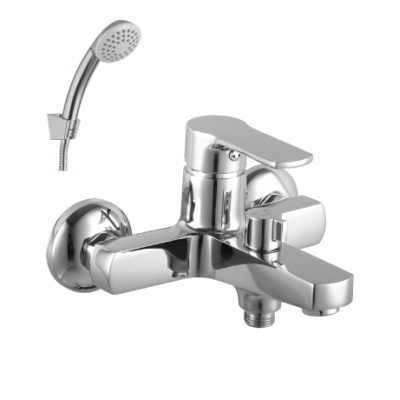 1512C плюс Грейс Смеситель для ванны, кор. излив, дивертор с кер. пласт. с аксессуарами хром LEMARK