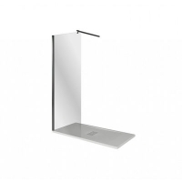 Душевое ограждение WALK IN SP-120-C-B стекло Прозрачное 6мм, Профиль чёрный (со штангой в комплекте, без стыковочного профиля)