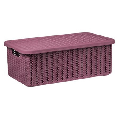 Коробка ВЯЗАНИЕ 6л с крышкой Пурпурный (12,5х19,5х35см) ("М-пластика")(М 2370) Коробка ВЯЗАНИЕ 6л с крышкой Пурпурный (12,5х19,5х35см) ("М-пластика")(М 2370)