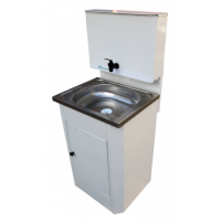 Умывальник "Весна" без ЭВН (тумба, нерж. мойка 40*50,V-бака 17л.) белый