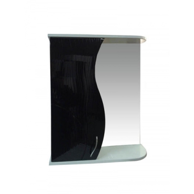 Зеркало-шкаф "ALLESSANDRO-55" Левый 550х732х150 (белый/черный) Зеркало-шкаф "ALLESSANDRO-55" Левый 550х732х150 (белый/черный)