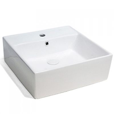 800-A064 Фигурный умывальник квадрат с подиумом под смес-ль 465x465x160 MELANA