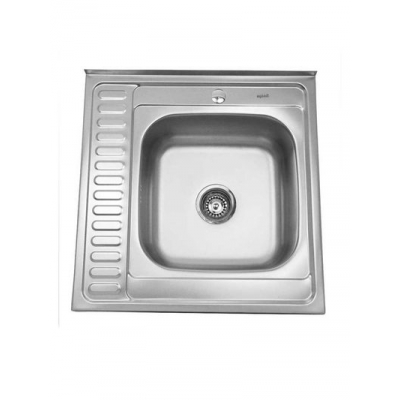 Мойка нерж 600х600х160 т.0,6 бол.сиф. (+сифон) правая Китай