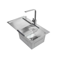 Мойка нерж врезная 780x480х230 т (3,0+1.2mm) сатин НМ 7848 R правая (+ сифон, колландер, дозатор мыла) AISI 304 Мойка нерж врезная 780x480х230 т (3,0+1.2mm) сатин НМ 7848 R правая (+ сифон, колландер, дозатор мыла) AISI 304