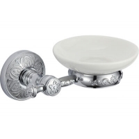 S-005859A Мыльница керамическая с настенным держателем/Хром