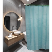 Штора д/ван SANTREK HOME 180х180 Polyester 60572 с кольцамиТёмно-зелёный (П175)
