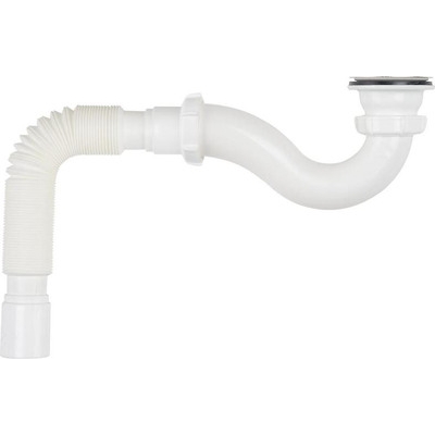 V145-45-MR Сифон для душевого поддона с мет.реш. Aquant с гибкой трубой 40х40/50 (длина болта 60 мм)