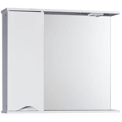 Зеркало-шкаф "Bello-C 80" с подсветкой левый (белый) 800х700х190