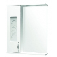 Зеркало-шкаф "Дельфин-60" левый (белый) БЕЗ ПОДСВЕТКИ 600*687*160