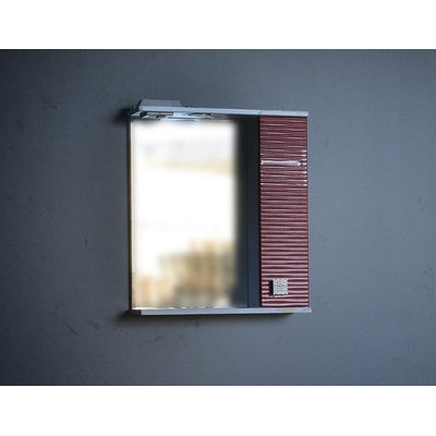 Зеркало + шкаф "FIESTA-55" волна 3D правый (гранат мет.) 550*650*150