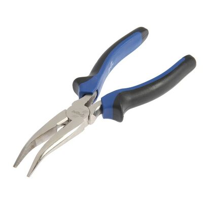 Длинногубцы изогнутые ТУНДРА, CrV, никелированные, двухкомпонентные рукоятки, 200 мм 881658 Длинногубцы изогнутые ТУНДРА, CrV, никелированные, двухкомпонентные рукоятки, 200 мм 881658