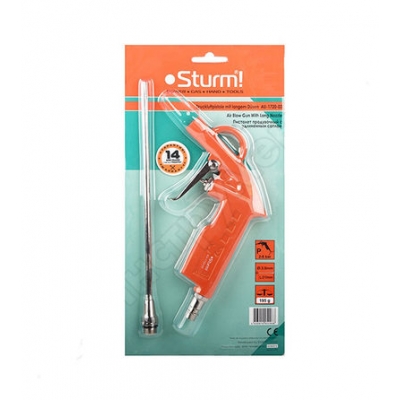 AU-1720-02 Пистолет продувочный удлин сопло Sturm!, 2-6бар, диам 3.8мм, длина сопла 215,5мм