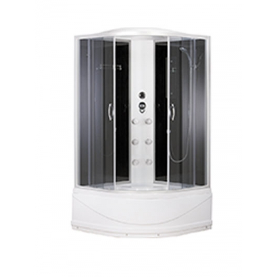 Душ. кабина ER3509TPF-C4-RUS 90*90*215см,зад.ст.черная стекло тонир.4 мм выс. под. г/м проф.хром. 3к.