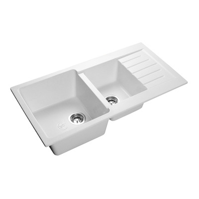 Мойка GRANFEST GF-P980KL 2 чаши+крыло 980х510мм (иней)
