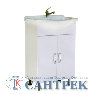 Подстолье "Сити-55" (белый) 2 двери под умыв. "ЛИНДА - 55" 520х800х303