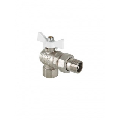 Кран вода VALTEC 1/2" г/ш баб американка углов. (бел. руч.) (VT.228.NW.04)