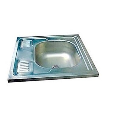 Мойка нерж накладная 60*60 т.0,4 правая (без сифона) TRIO