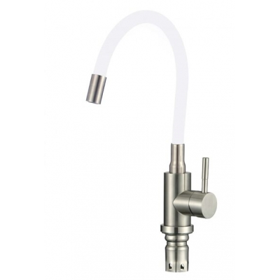 FS26729-02 Смеситель Кухня Fmark шар с гибким цветным изливом (цвет излива белый)/Сатин