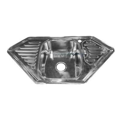 Мойка врезная угловая 95х50 т.0,8 (9550А(+бол.сифон) Китай