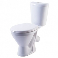 Унитаз-компакт "ЭЛЕГАНТ" (белый, с арматурой, креплен. и антибак.сиденьем, косой выпуск) г.Киров