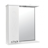 Зеркало-шкаф "Милана-55" белое левое 1 светильн. 550х660х160