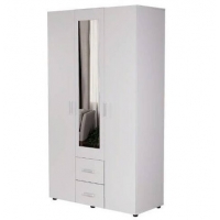 ЭВА Шкаф 3х створчатый ШК-019 Корпус - Белый (Гладкий) Фасад ЛДСП - Белый (Гладкий) (4 места) НК532