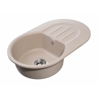 Мойки GRANFEST SMART SM685 L (мрамор) 1-чаша+крыло 683х433мм ПЕСОЧЫЙ (без сифона)