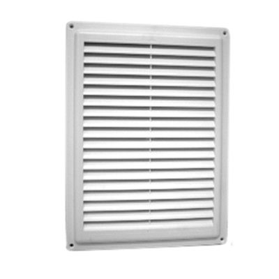 Решетка не разъемная, наклонные жалюзи с москитной сеткой 170х170 (Э1717Н)