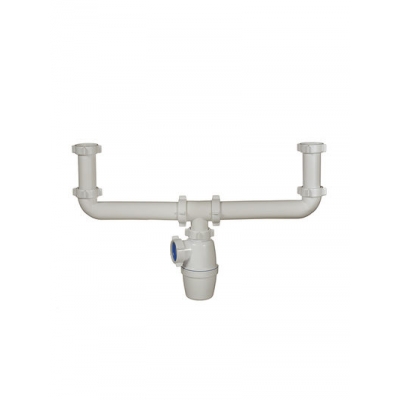 А-40090 Сифон двойной бутылочный двухуровневый ОРИО 1 1/2" х 40, без выпусков