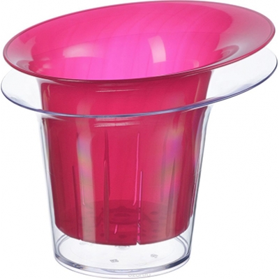 Кашпо д/орхидеи АДЕЛЬ 1л. Малиновый прозрачн. ("М-пластика") (М 3104)