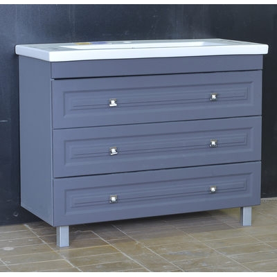 Подстолье "Клео-90" Грей софт (серый) 3 ящика под умыв "Como-90" 900*780*430мм