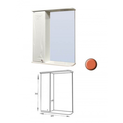 Зеркало-шкаф "Глория 60" левый (апельсин) 625*705*180 Зеркало-шкаф "Глория 60" левый (апельсин) 625*705*180