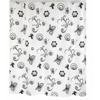 Штора д/ван "ZALEL" 1153 Butterflies Flowers с кольцами (К38)