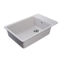 Мойка GRANFEST QUARZ-51 1 чаша+крыло 760х480 (СЕРЫЙ) (без сифона)