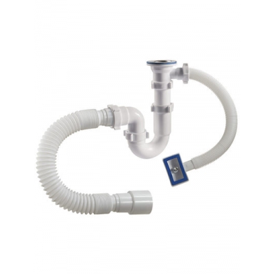 S-41049 Сифон прямоточный ОРИО 1 1/2" х 40 с переливом и гибкой трубой 40-40/50