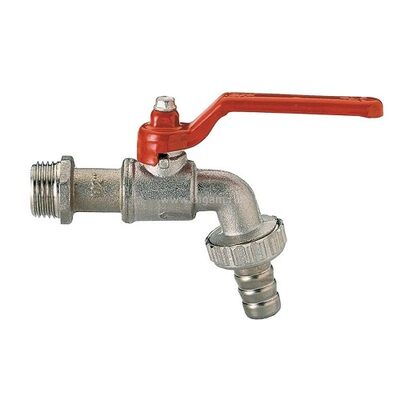 Кран водоразборный 1/2" хром Крест штуцер