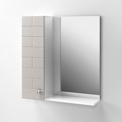 Зеркало-шкаф "Стоун-70" (Капучино) 1 дверь 700х670х170