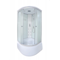 Душ. кабина СТК (рег.№468190) AQUA-0103 90*90*215 выс.под. зад.ст. стекл.белые г/м ст. мат.пр.хр.4к