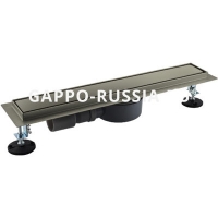 G83007-4 Трап-лоток GAPPO нерж 70*300мм (горизонтальный выпуск) (сатин) сухой затвор и гидрозатвор G83007-4 Трап-лоток GAPPO нерж 70*300мм (горизонтальный выпуск) (сатин) сухой затвор и гидрозатвор