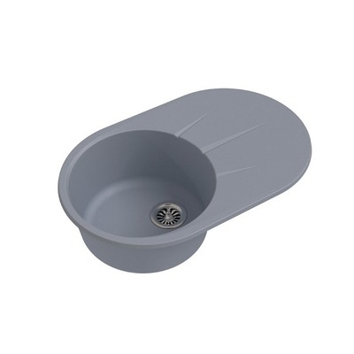 Мойка EWIGSTEIN Rund 50 F (серый металлик) 1 чаша+крыло 750*480мм