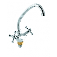 Смеситель Кухня SANTREK AQUA-415 "CLASSIC" 1/2 м/к Крест SL595 (на гайке)