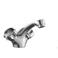 DR50011R Смеситель двуручный для умывальника монолитный, хром