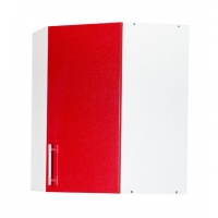 Шкаф для посуды угловой 55*55 красный металлик фасад МДФ Шкаф для посуды угловой 55*55 красный металлик фасад МДФ