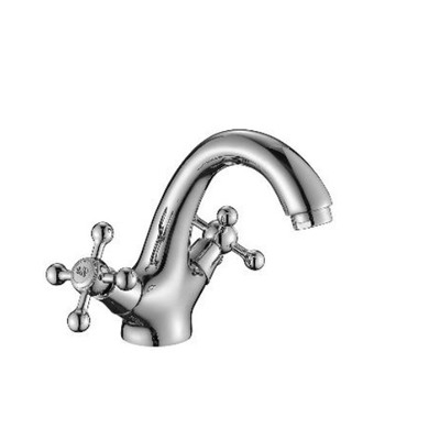 DR54011 Смеситель двуручный для умывальника монолитный, хром