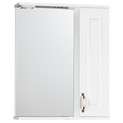 Зеркало "Лаура 60" С с подсветкой (белый) 600х750х150