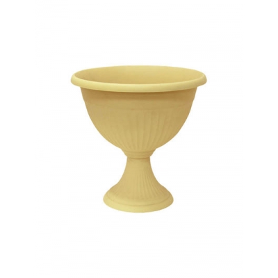 Кашпо-вазон ЛИВИЯ D310мм низкий, Белая глина 31х33 ("М-пластика") (М 3206)