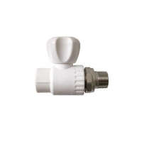 Кран п/радиатор с американкой 20-1/2 PP-R штуцер прямой Rosturplast