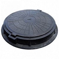 Люк канализационный круглый полимер."Садовый" d=760мм, h=50мм (нагрузка 1,5т) Черный ЛМ
