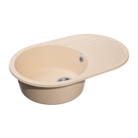 Мойка GRANFEST-QUARZ (ECO) - 18 РОНДО 1 чаша+крыло 740*480 мм (БЕЖЕВЫЙ)(без сифона)